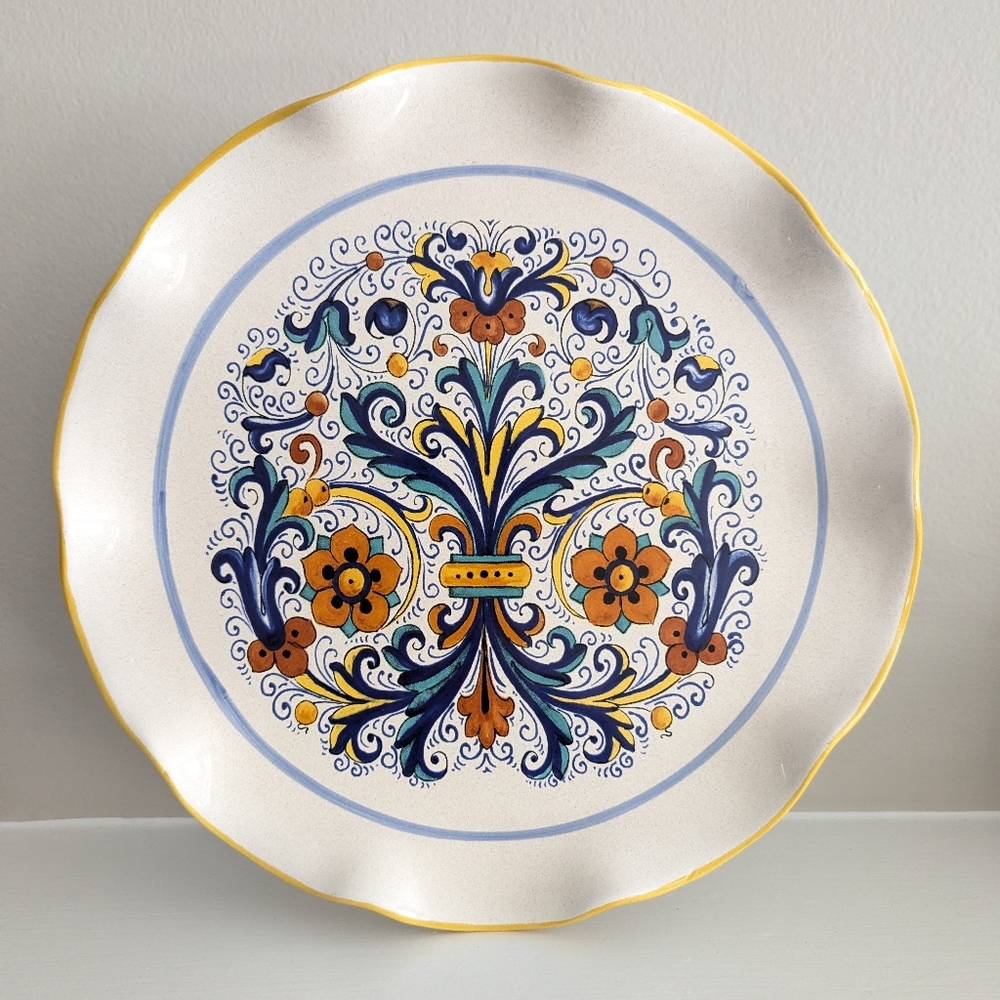 Ceramica Nova Deruta Hand Painted Cake Stand Made In Italy